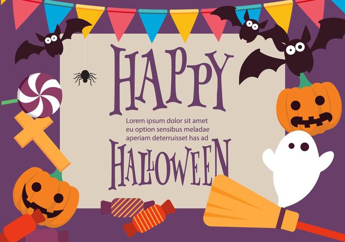 Divertimento colorato vettoriale Halloween Background