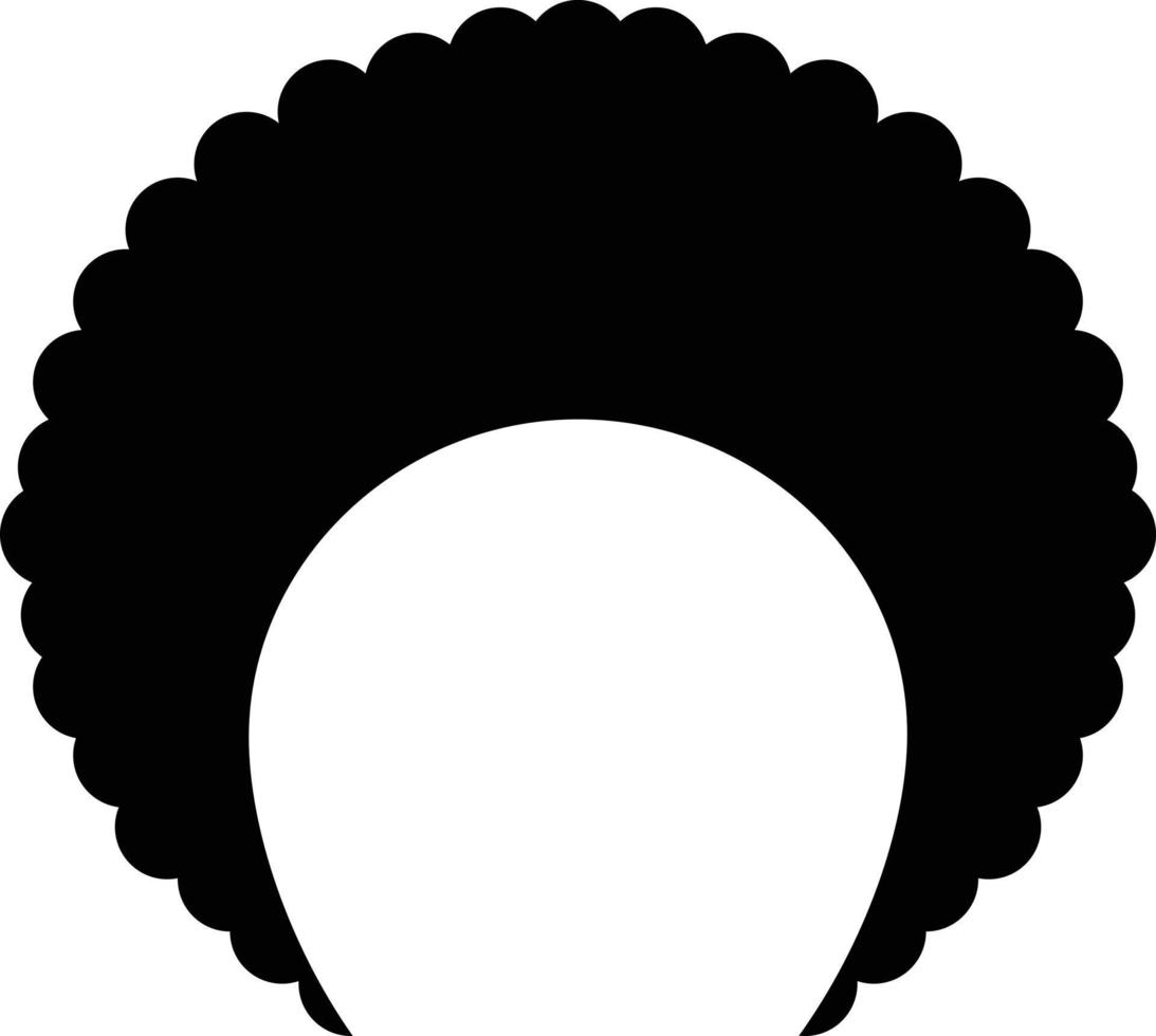 afro capelli icona su bianca sfondo. Riccio testa cartello. afro capelli simbolo. piatto stile. vettore