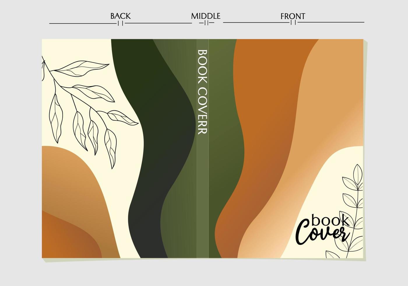 impostato di astratto biologico curvo onda forma su terra tono sfondo per libro coperchio, annuale rapporto, opuscolo, volantino, manifesto, volantino, grafico design disposizione modello, a4 dimensione vettore