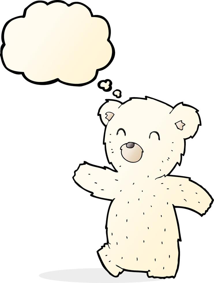 cartone animato polare orso con pensato bolla vettore
