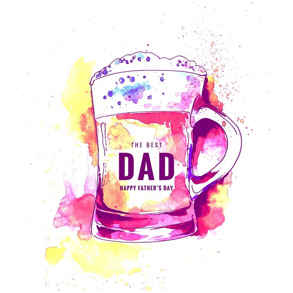 disegno della tazza dell'acquerello felice festa del papà vettore