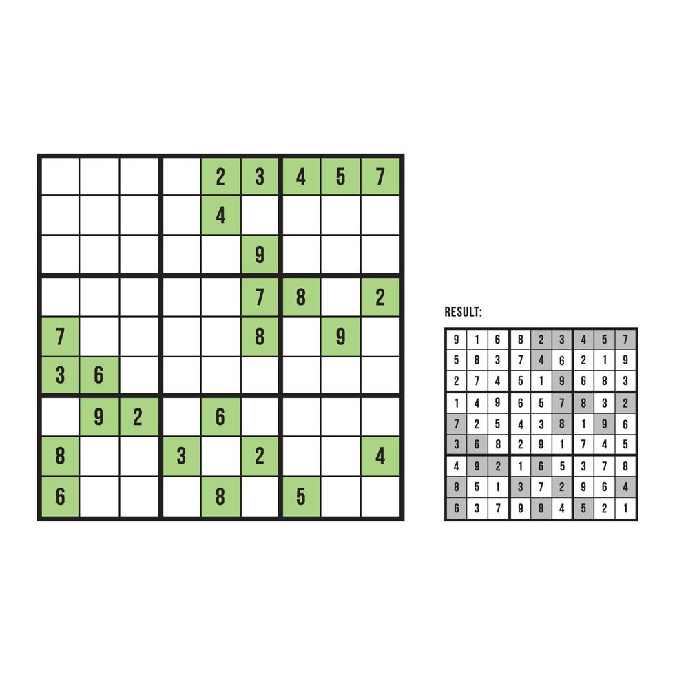 verde sudoku puzzle vettore