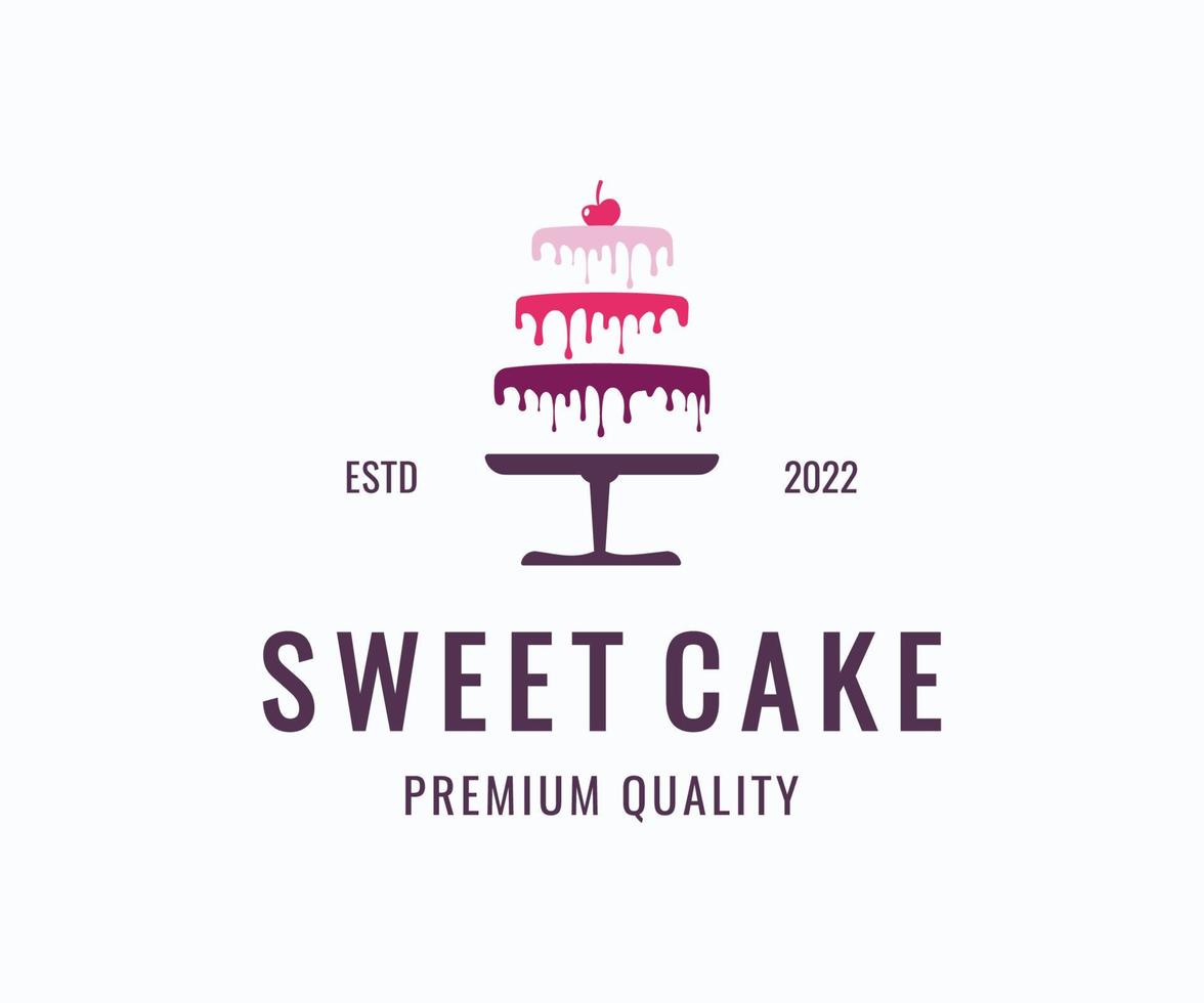 dolce torta logo design modello. forno negozio logo design vettore