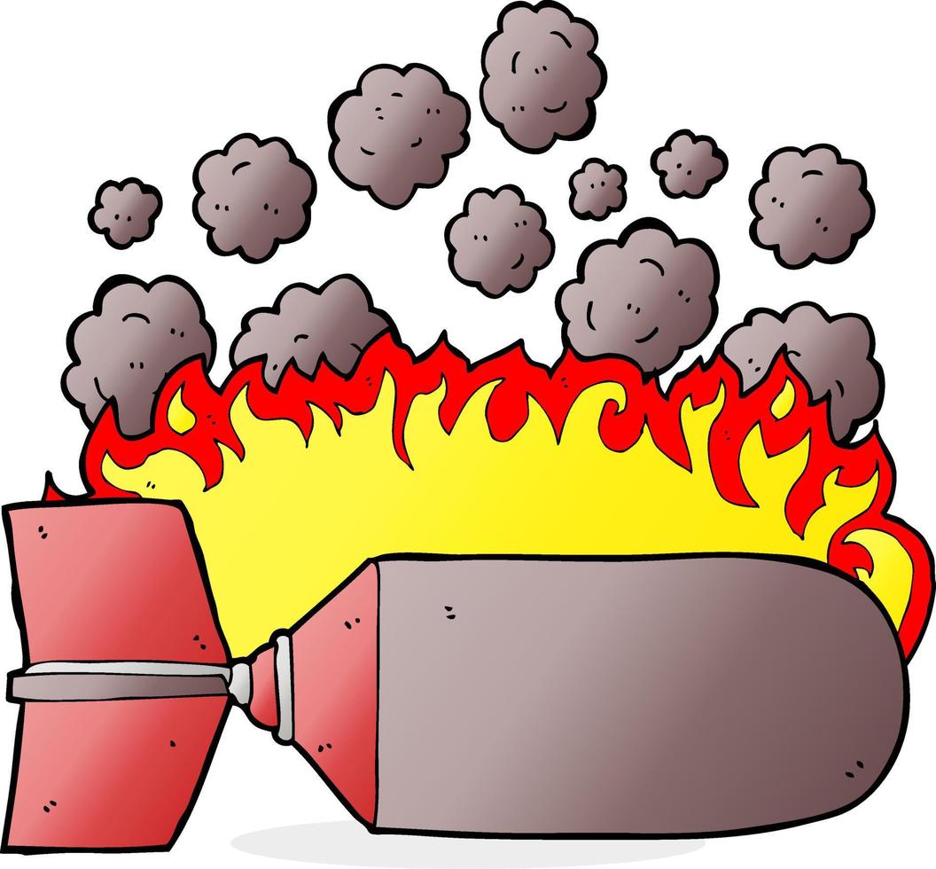 bomba fiammeggiante dei cartoni animati vettore