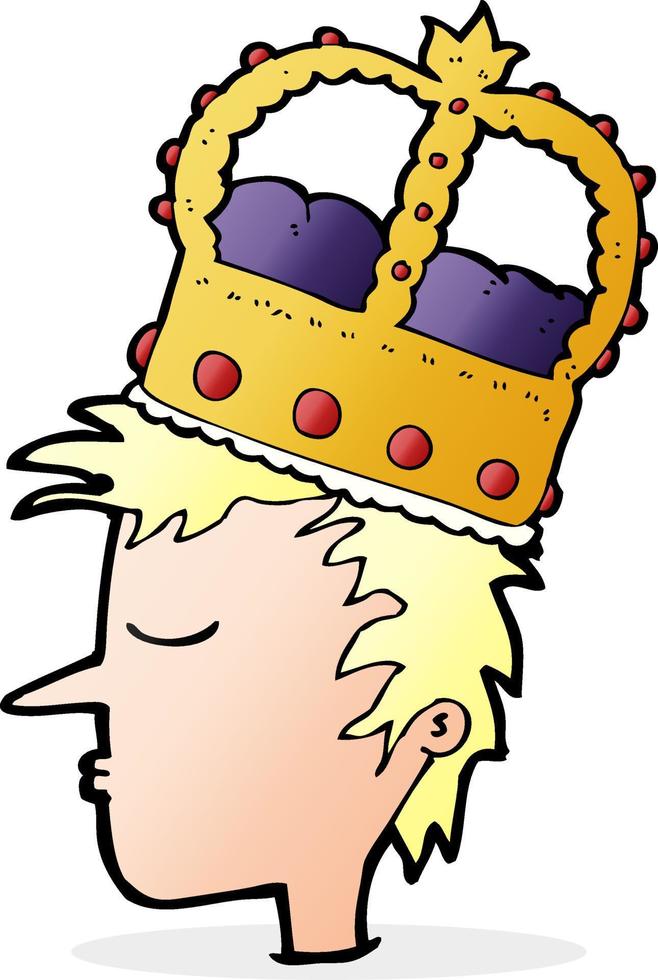 cartone animato persona indossare corona vettore