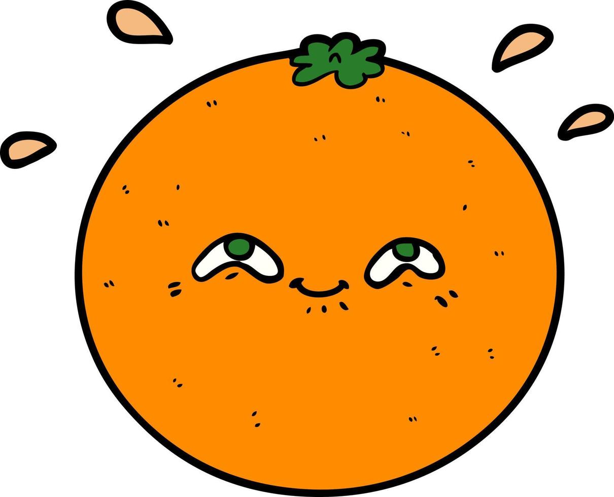 cartone animato scarabocchio personaggio arancia vettore