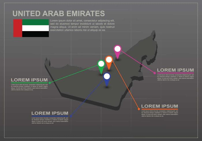 Mappa di Emirati Arabi Uniti illustrazione vettore