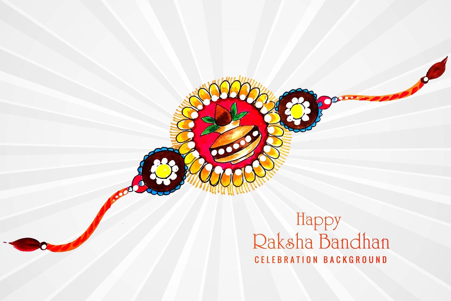 disegno della cartolina d'auguri di raksha bandhan vettore