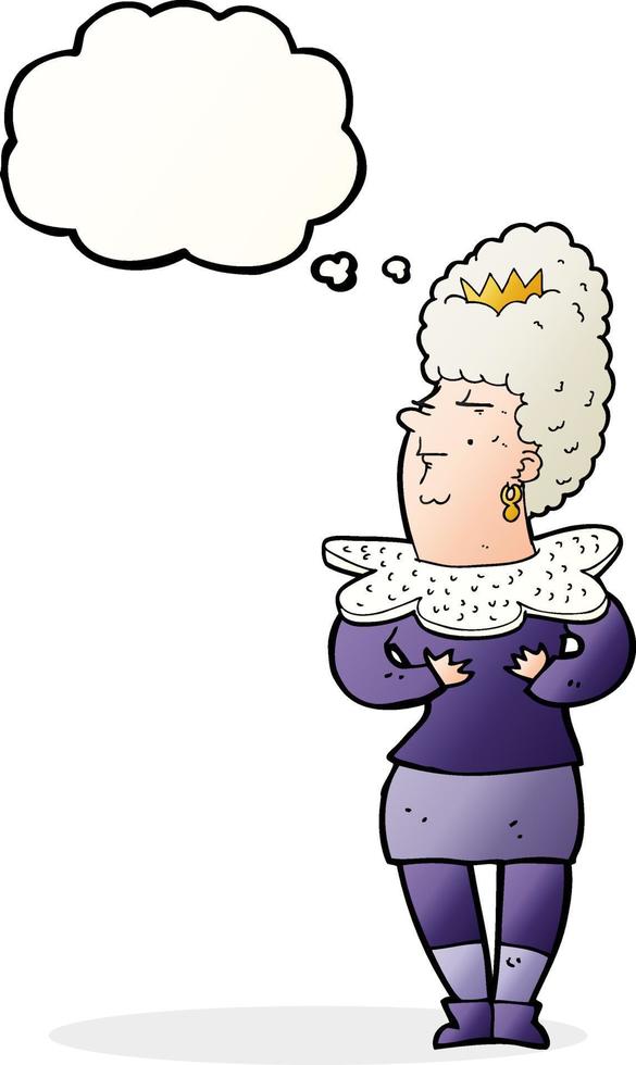 cartone animato aristocratico donna con pensato bolla vettore
