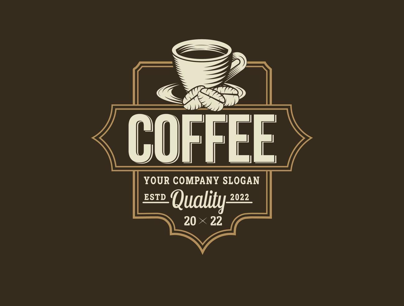 caffè negozio retrò logo Vintage ▾ vettore