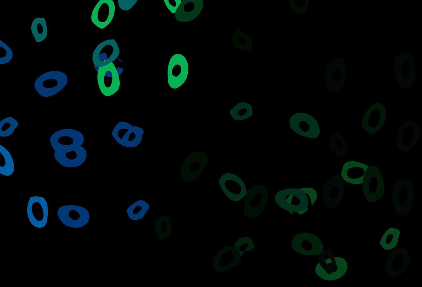 layout vettoriale blu scuro, verde con forme circolari.