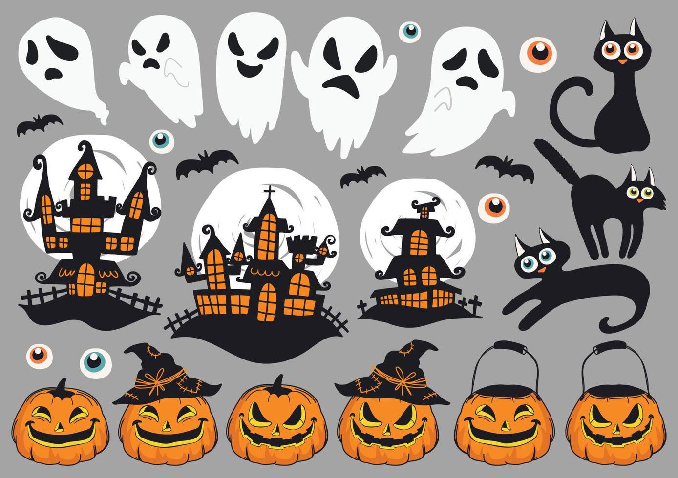 Halloween isolato elementi design vettore