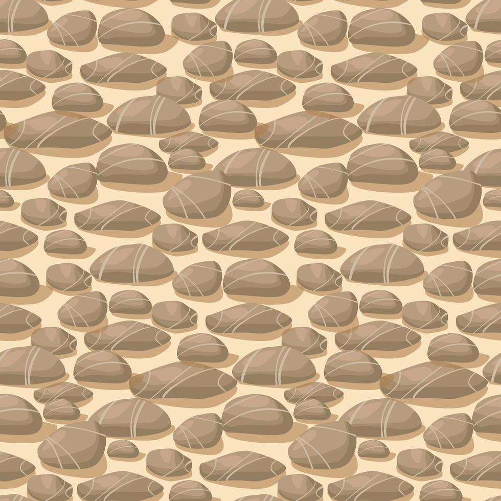 sfondo di mare pietre. modello nel vettore naturale stile. diverso pietre su il sabbia con un' ombra. marino tema. adatto per tessile e carta stampato prodotti.