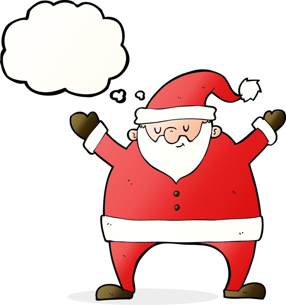 cartone animato Santa Claus con pensato bolla vettore