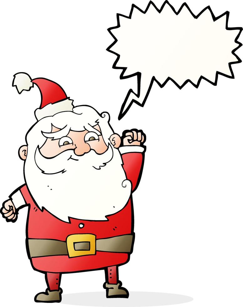 cartone animato Santa Claus con discorso bolla vettore