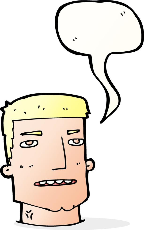 cartone animato maschio testa con discorso bolla vettore