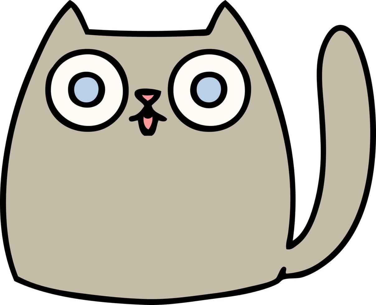 cartone animato di un' carino gatto fissando voi giusto nel il occhio palle vettore