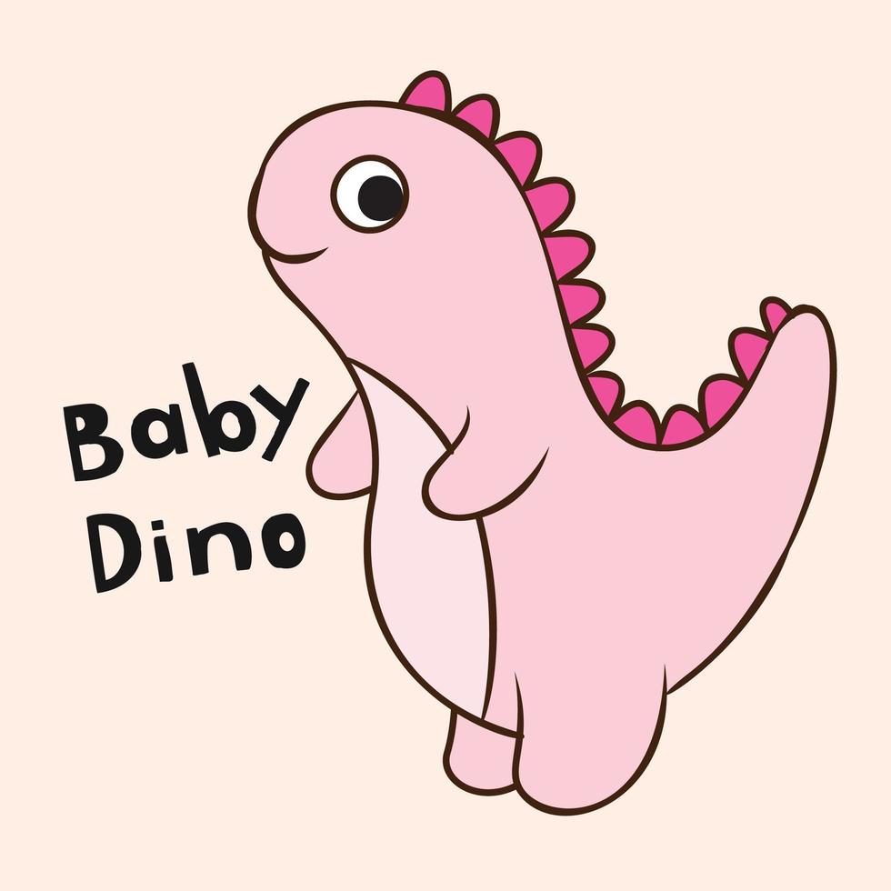 cartone animato baby dino vettore