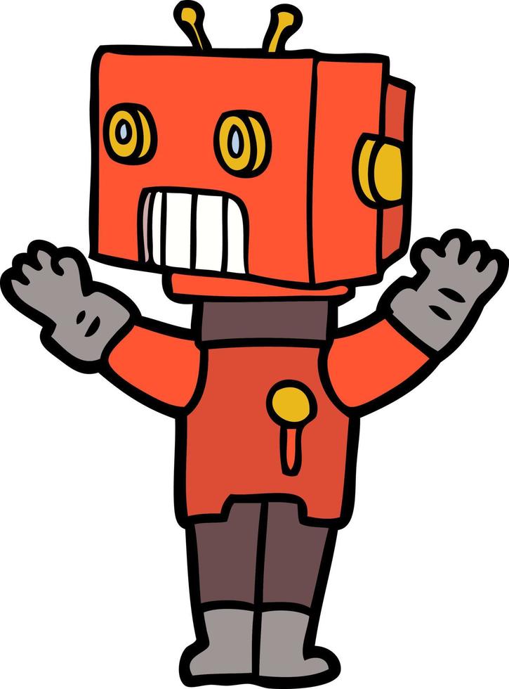 cartone animato scarabocchio personaggio robot vettore