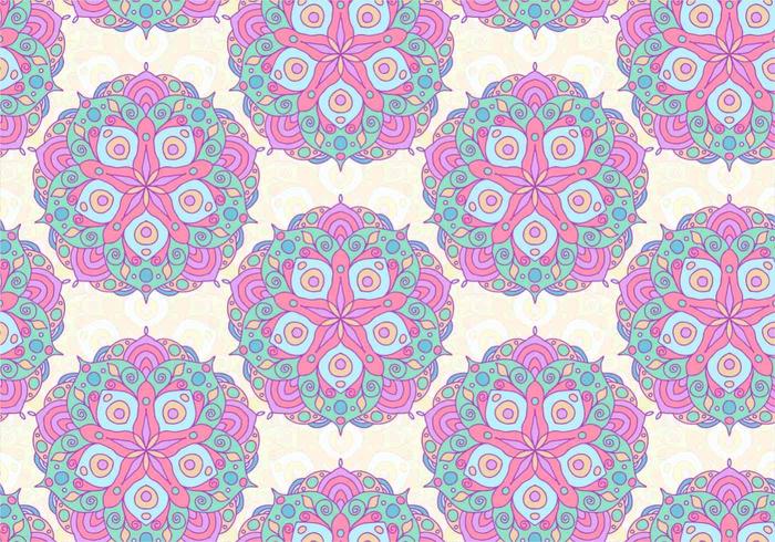 modello vettoriale mandala colorato rosa