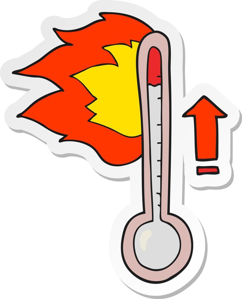 etichetta di un' cartone animato crescente temperatura vettore