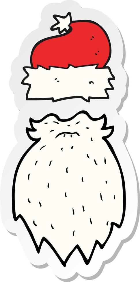 etichetta di un' cartone animato Santa cappello e barba vettore