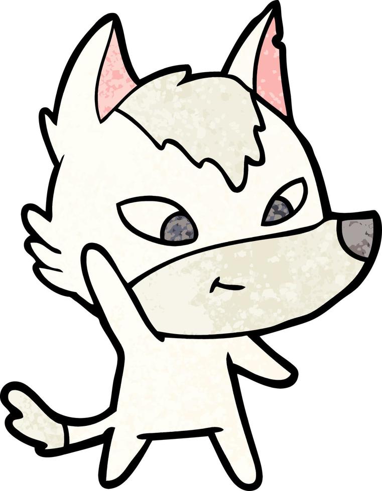 amichevole cartone animato lupo vettore