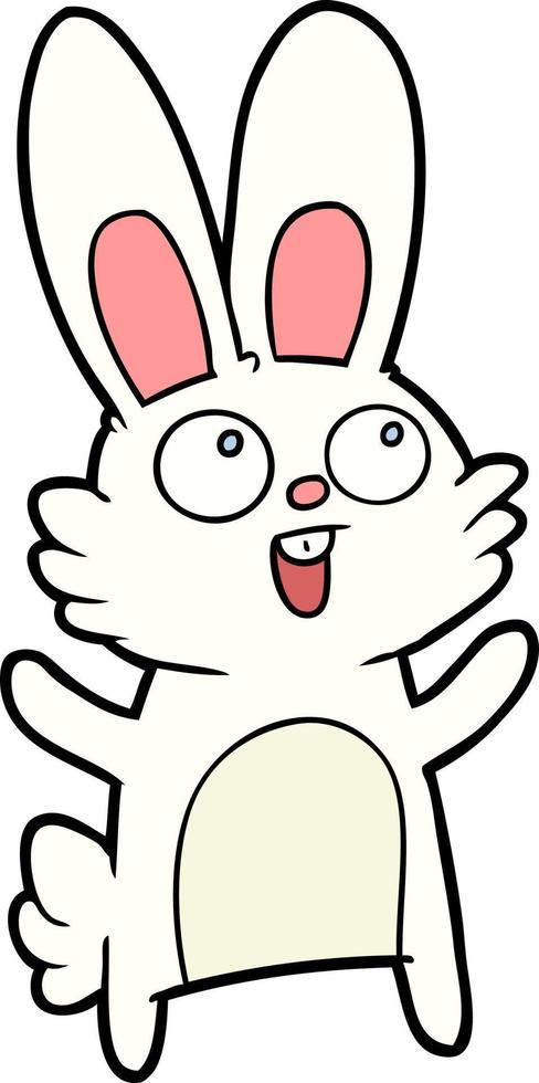 contento cartone animato coniglio vettore