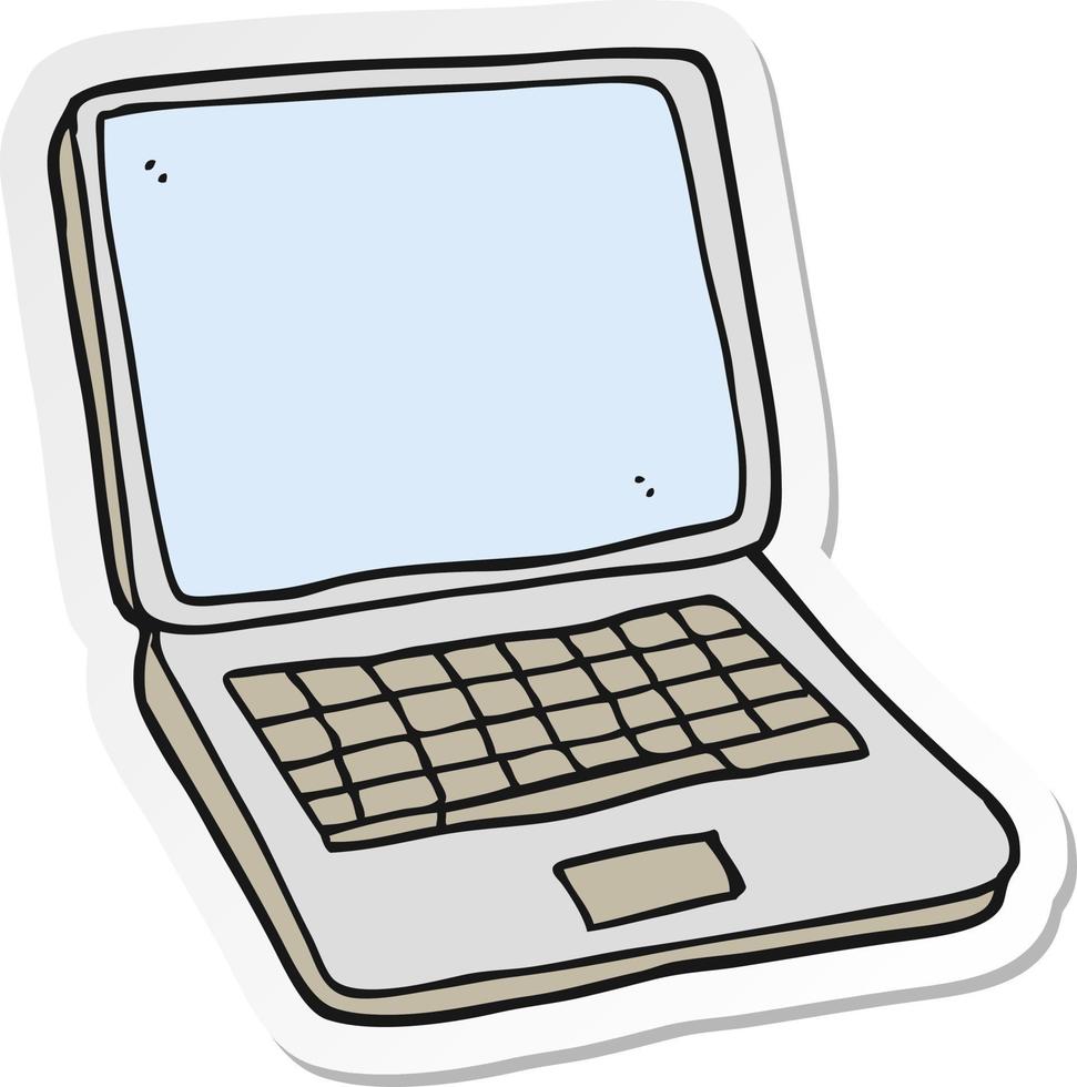 adesivo di un computer portatile dei cartoni animati vettore