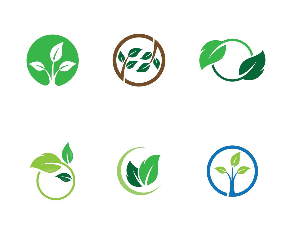 set logo ecologia circolare verde vettore