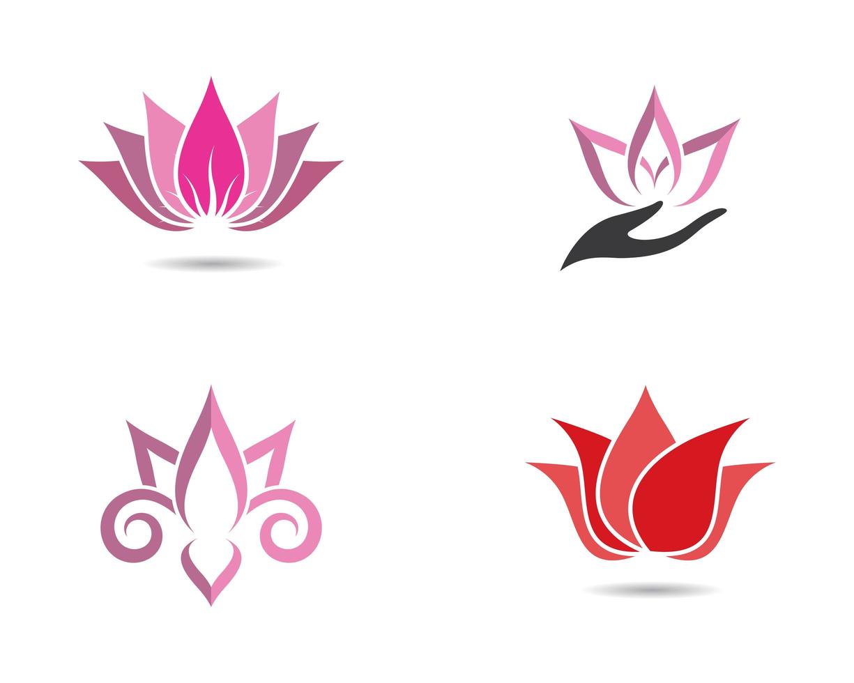 set logo simbolo di loto vettore