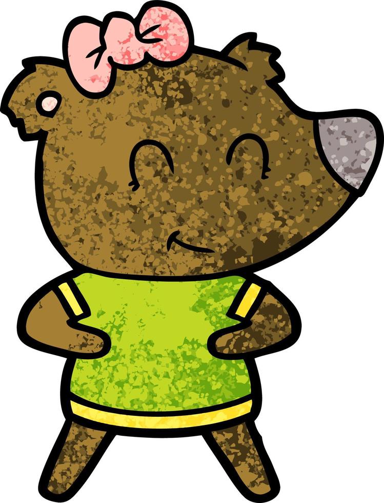 femmina orso cartone animato vettore