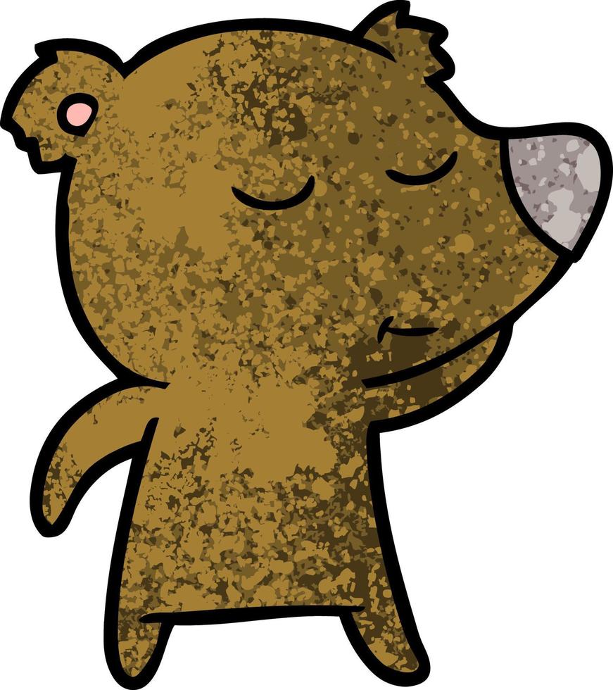 contento cartone animato orso vettore