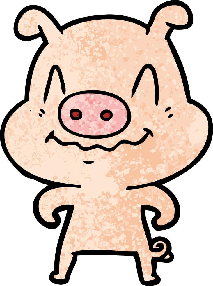 nervoso cartone animato maiale vettore
