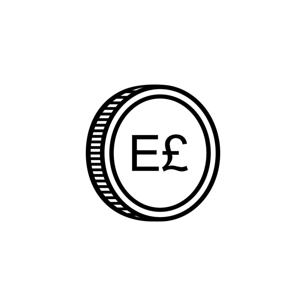 Egitto moneta icona simbolo, egiziano libbra, es. vettore illustrazione