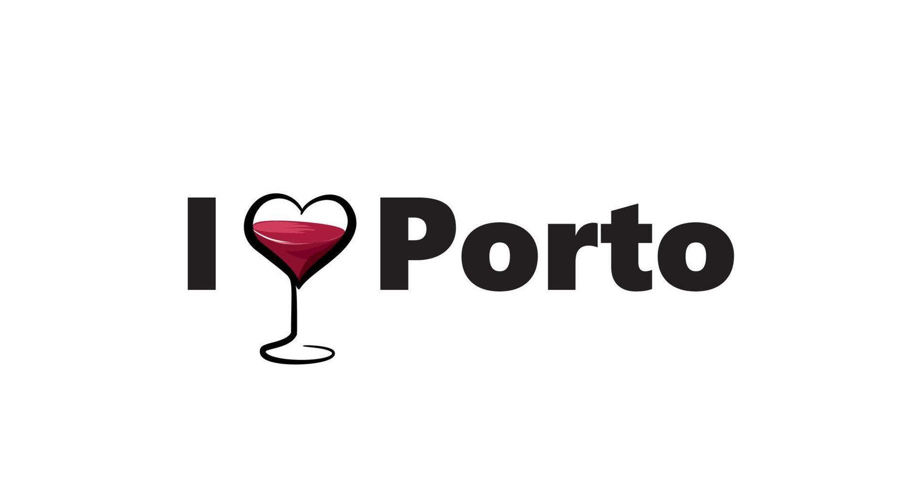 Portogallo città porto orizzontale striscione. lettering io amore porto con nacional portoghese bandiera e amore cuore. vettore modello per il tuo design.