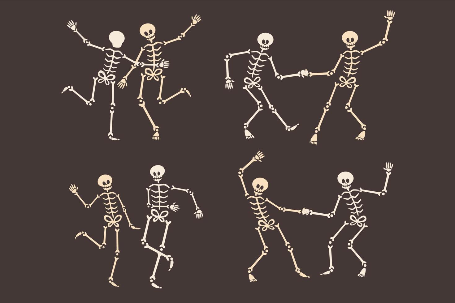 danza scheletro coppie vettore impostato