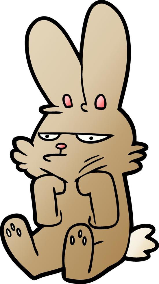 cartone animato scontroso coniglio vettore