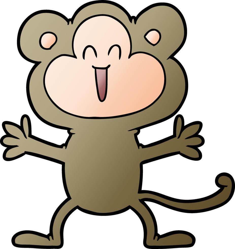 cartone animato contento scimmia vettore
