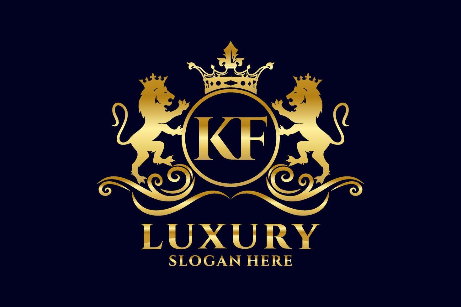 iniziale kf lettera Leone reale lusso logo modello nel vettore arte per lussuoso il branding progetti e altro vettore illustrazione.