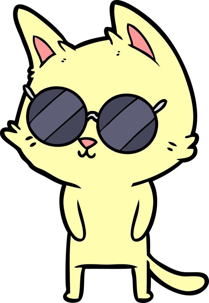 cartone animato gatto con luminosa occhi vettore