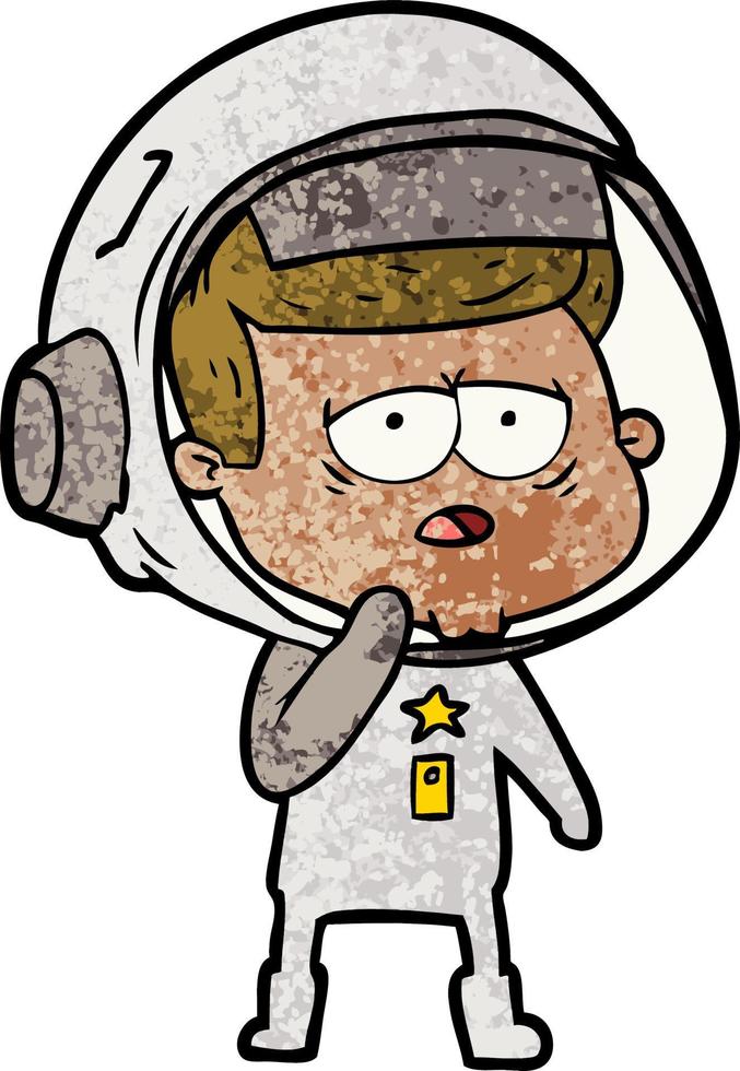 cartone animato stanco astronauta vettore