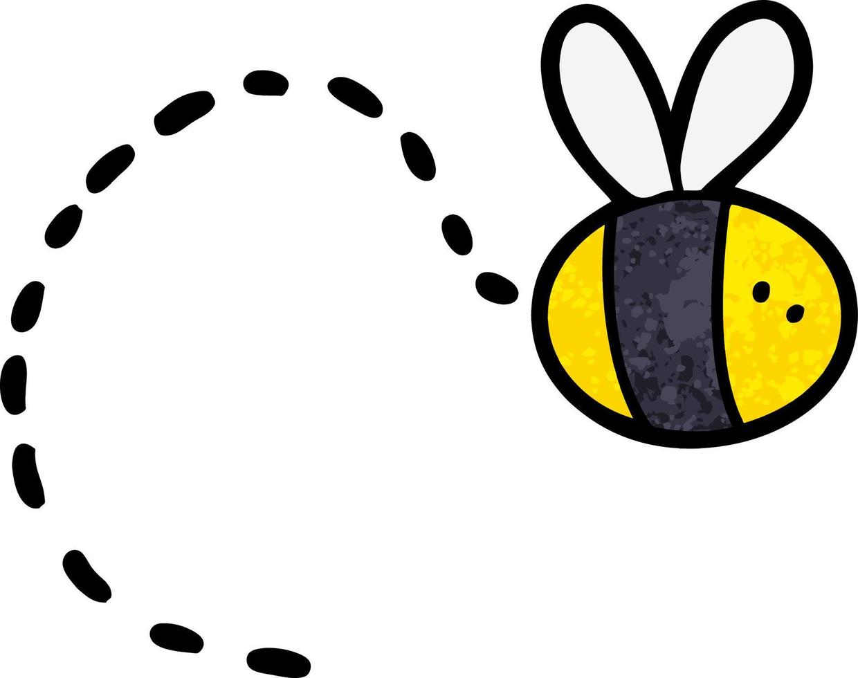 cartone animato ape volante vettore