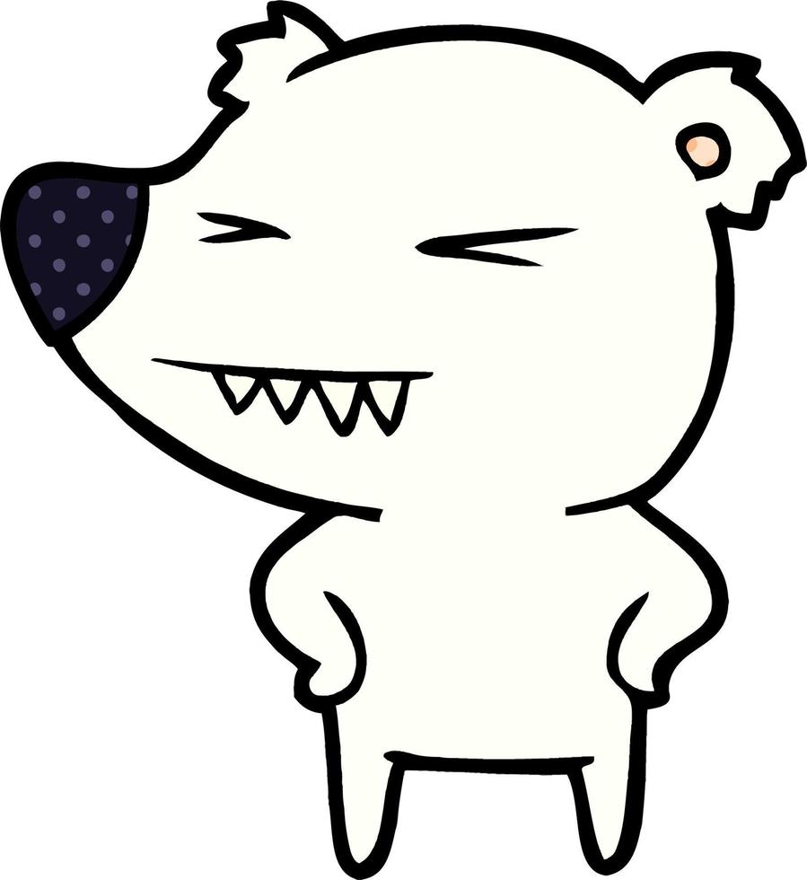 arrabbiato polare orso cartone animato vettore