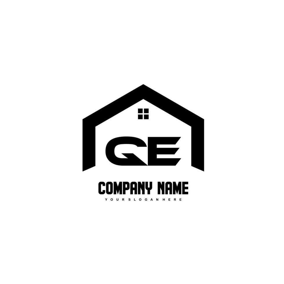 qe iniziale lettere logo design vettore per costruzione, casa, vero proprietà, costruzione, proprietà.