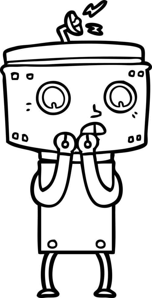 nervoso cartone animato robot vettore