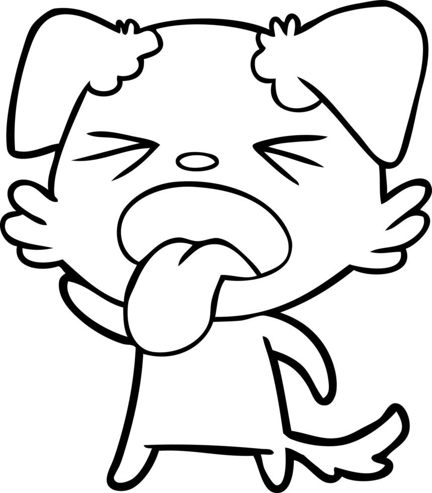 cartone animato disgustato cane vettore