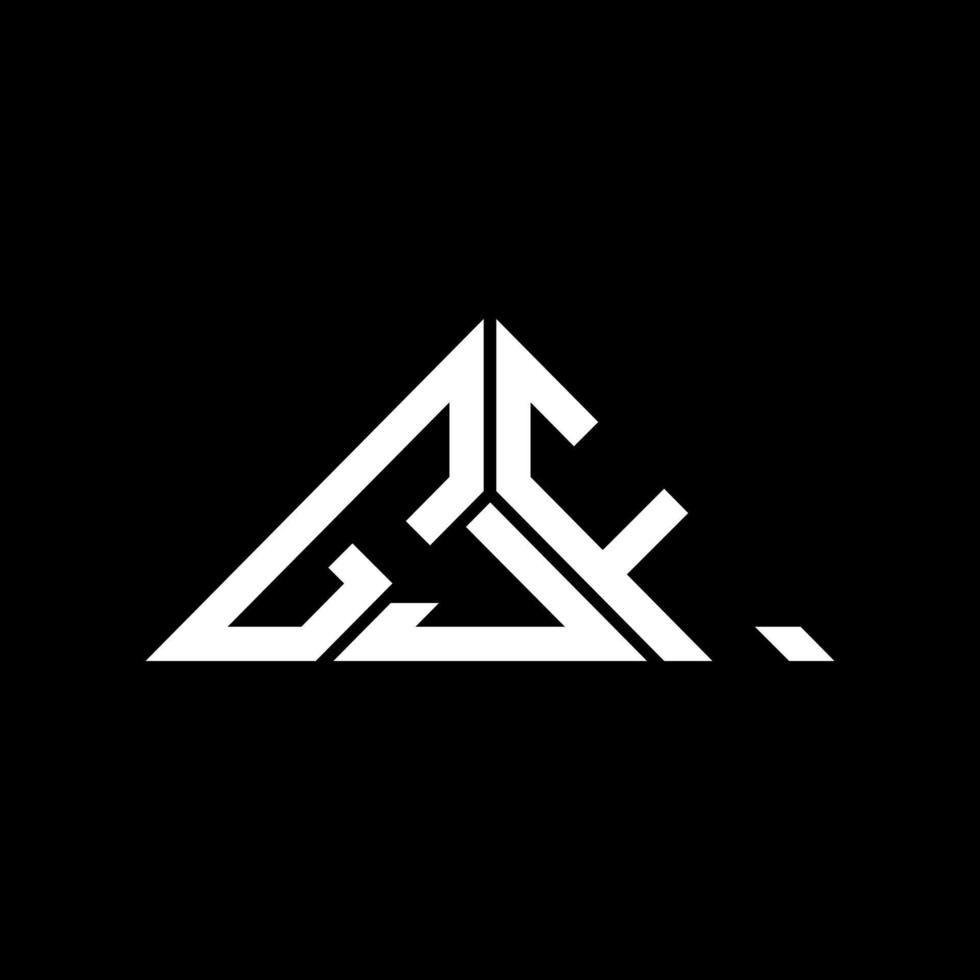 gjf lettera logo creativo design con vettore grafico, gjf semplice e moderno logo nel triangolo forma.