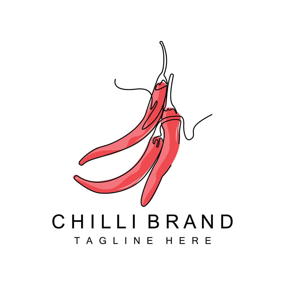 speziato chili logo disegno, rosso verdura illustrazione, cucina ingredienti, caldo chili vettore marca prodotti