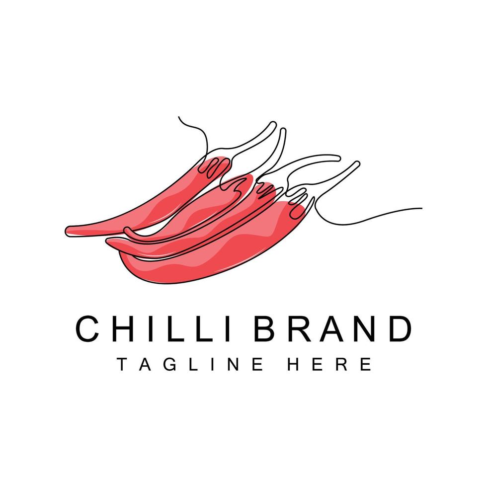 speziato chili logo disegno, rosso verdura illustrazione, cucina ingredienti, caldo chili vettore marca prodotti